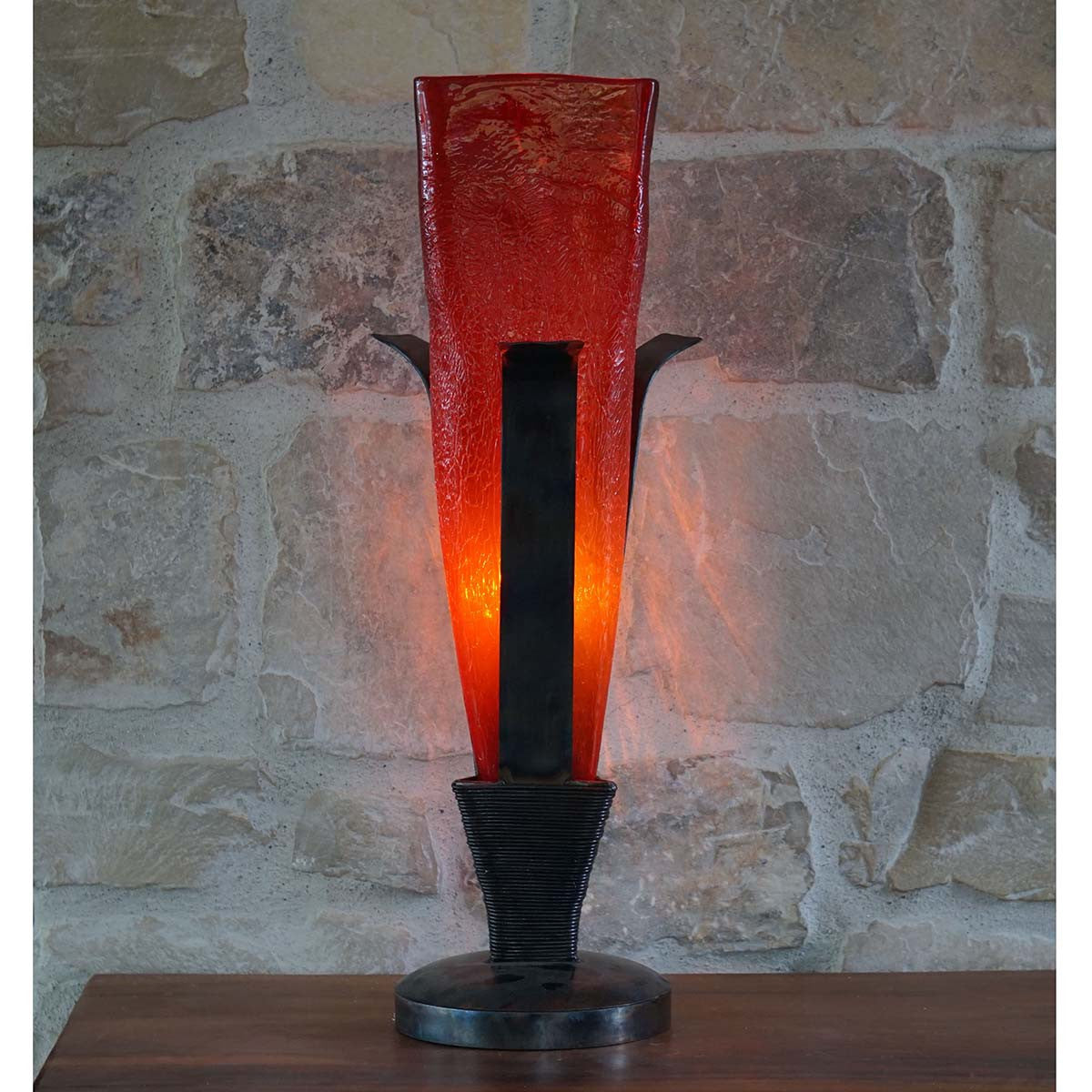 Cracked Glow Accent Lamp - Red