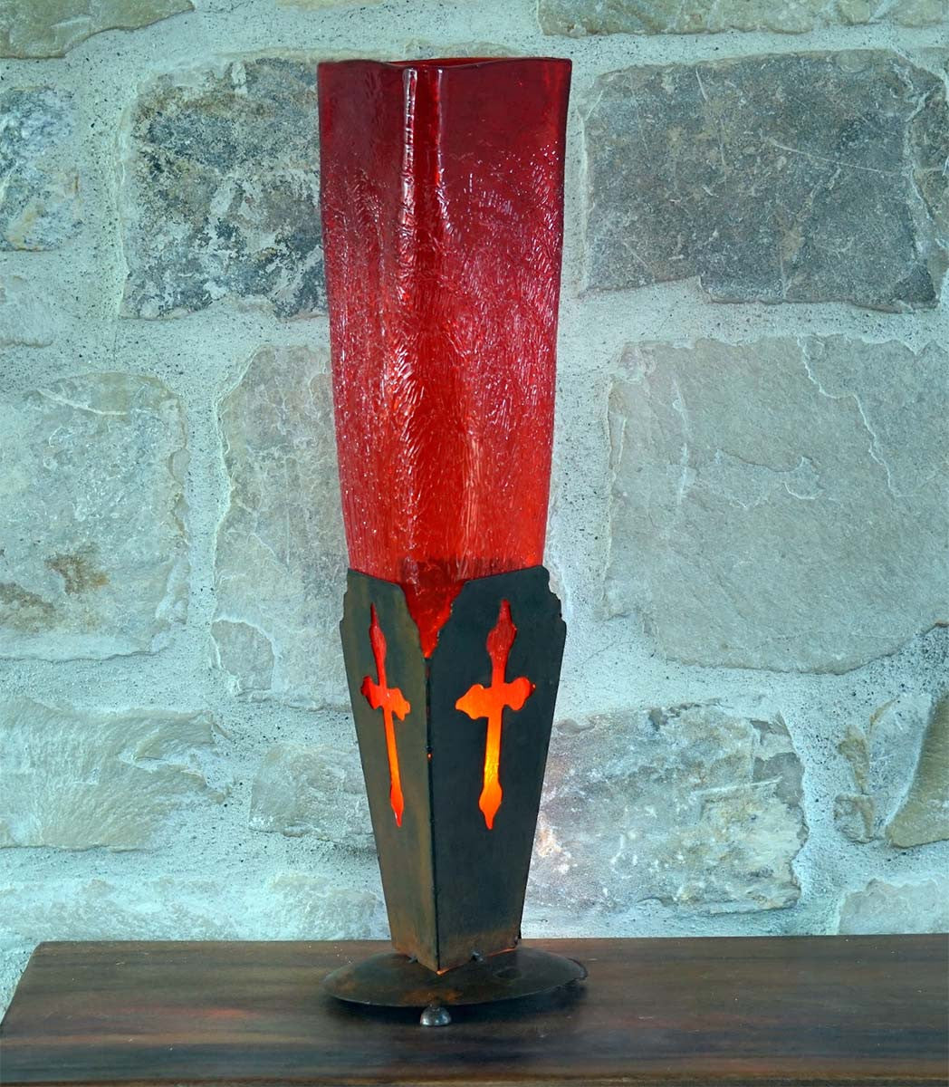 Ember Glass Cross Lamp