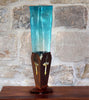 Turquoise Glass Cross Lamp