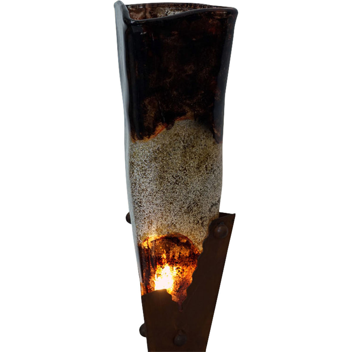 Triangle Glass Table Lamp - Stone