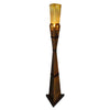 Cross Floor Accent Lamp with Crackled Amber Glass - Medium