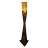 Cross Floor Accent Lamp with Crackled Amber Glass - Small