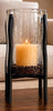 Granulated Clear Glass Cylinder on Tower Base - Medium