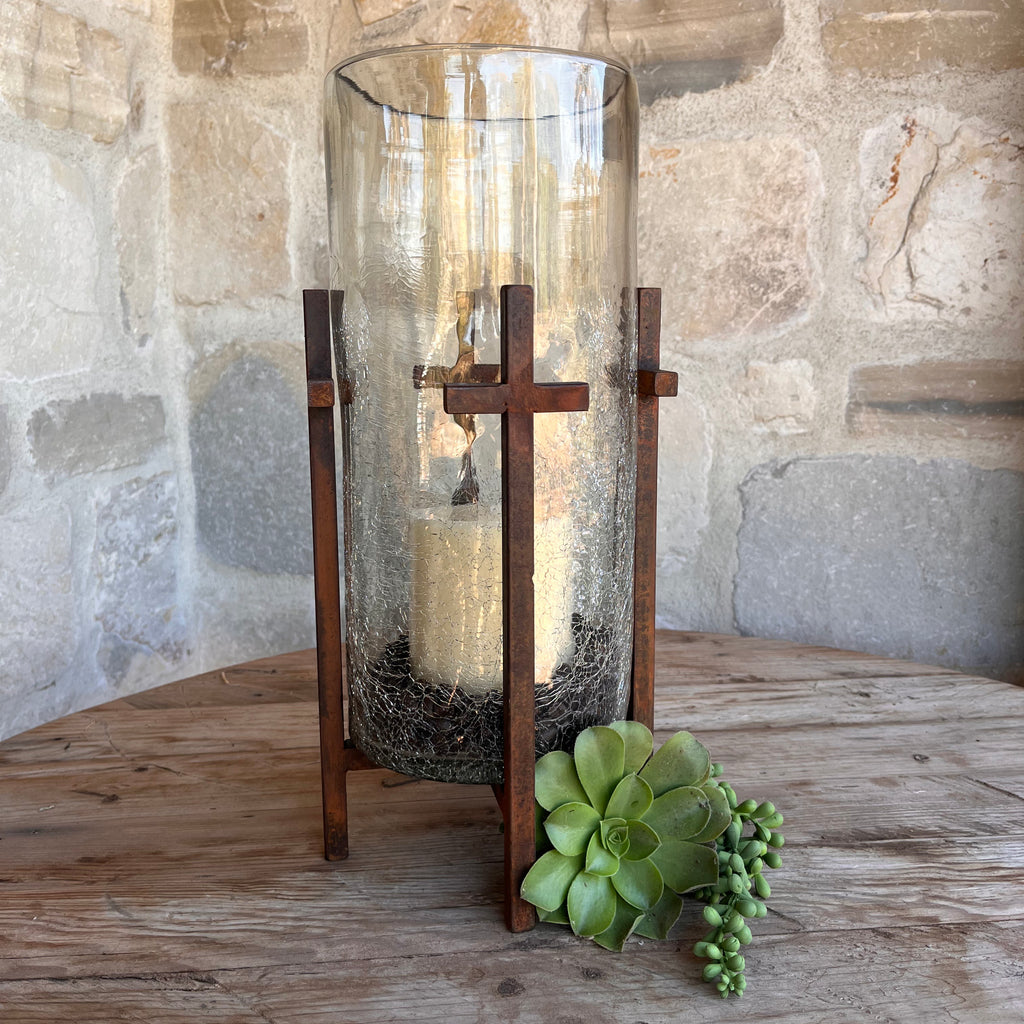 Artisnal Four Crosses Candle Holder