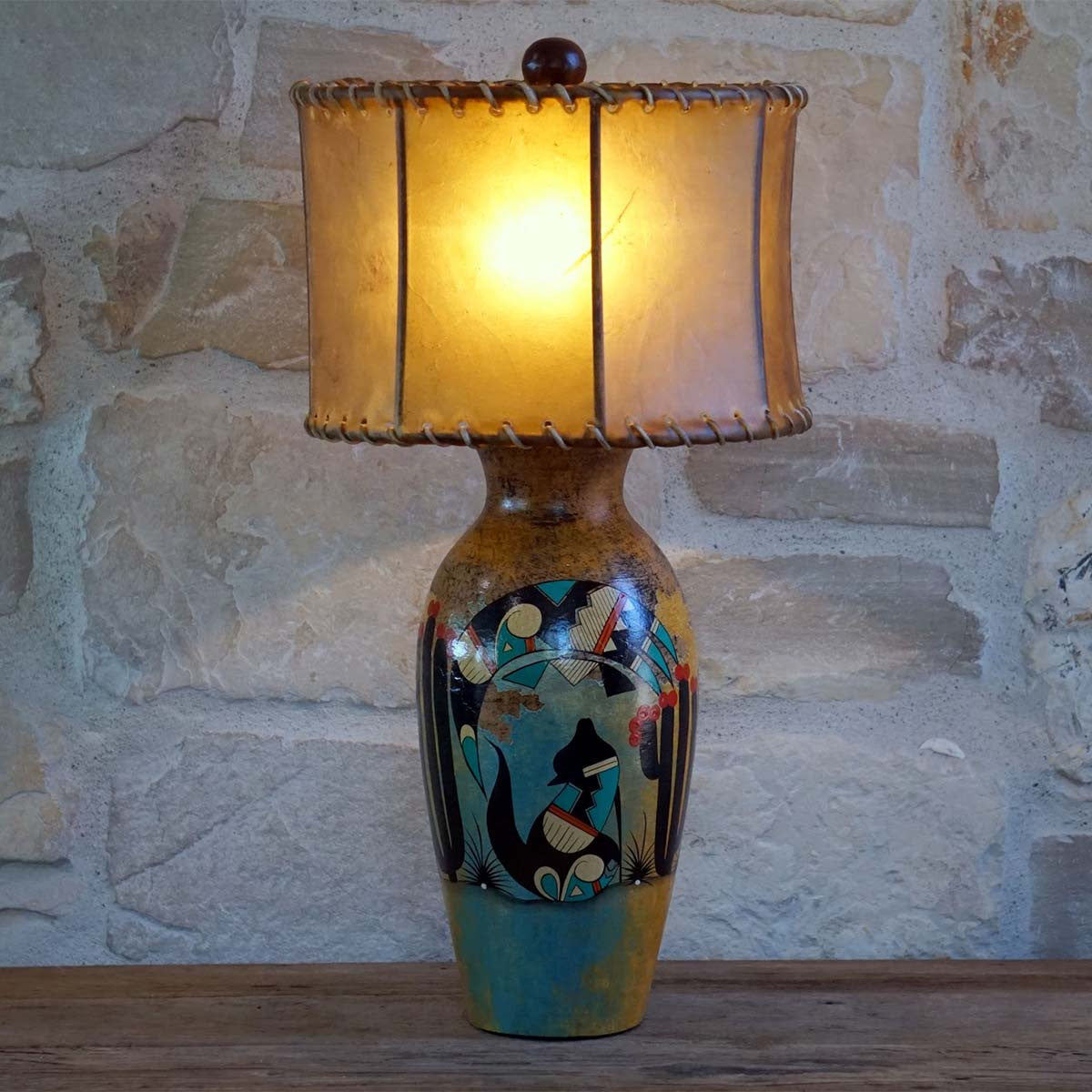 Southwest Coyote Clay Table Lamp - OUT OF STOCK UNTIL 07/07/2026