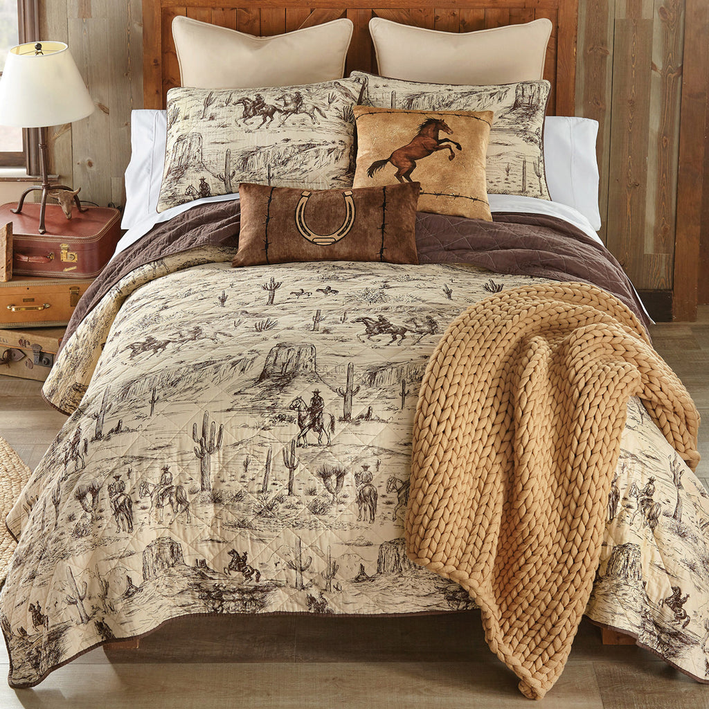 Ranch Hand Toile Western Quilt Bedding Collection
