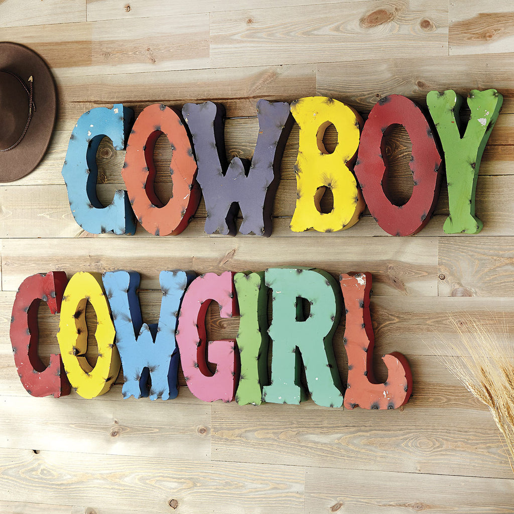Cowboy Colorful Metal Art Sign