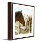 Hitched Personalized Horse Framed Canvas - Small
