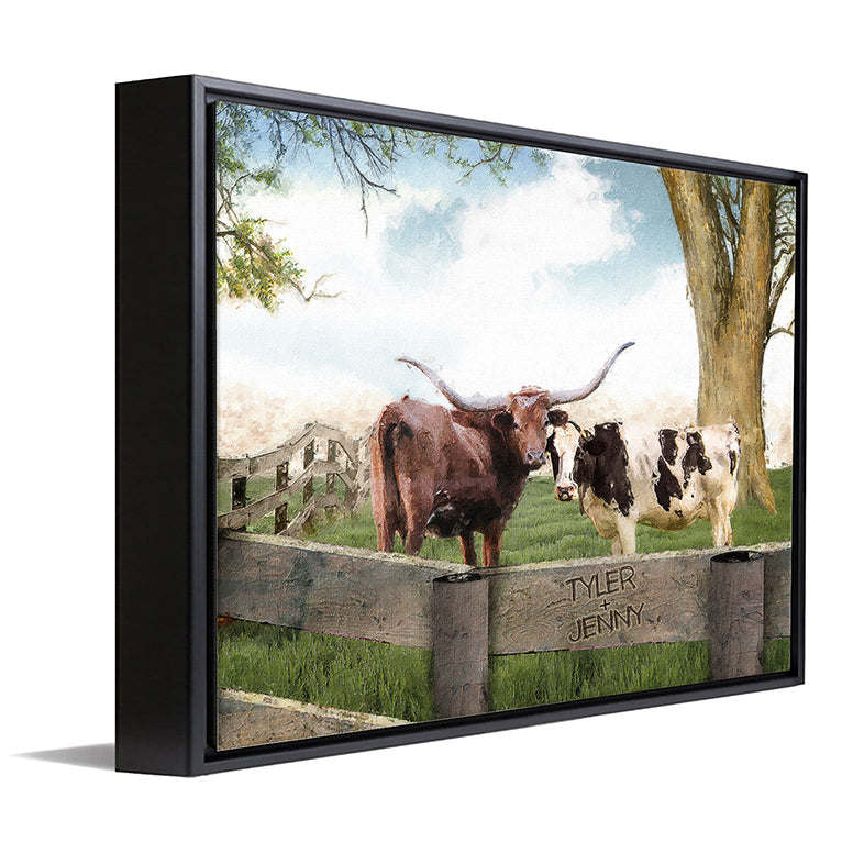Longhorn Love Personalized Wall Art