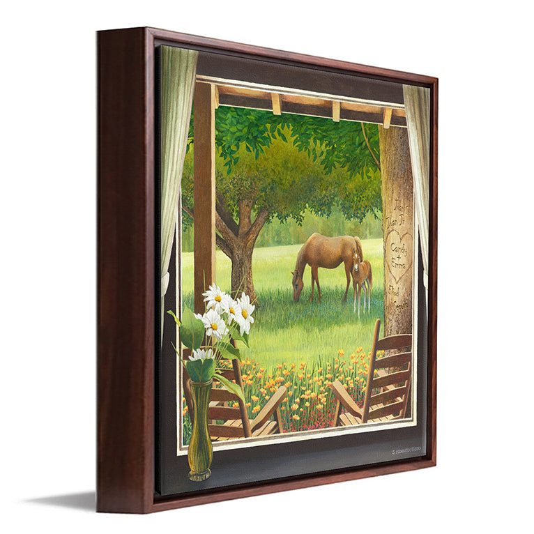 Morning Graze Personalized Framed Canvas - Large