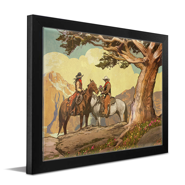 Cowboy & Cowgirl Personalized Framed Print