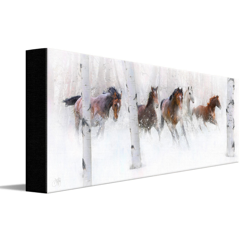 Wild Winter Horses Personalized Stretched Canvas