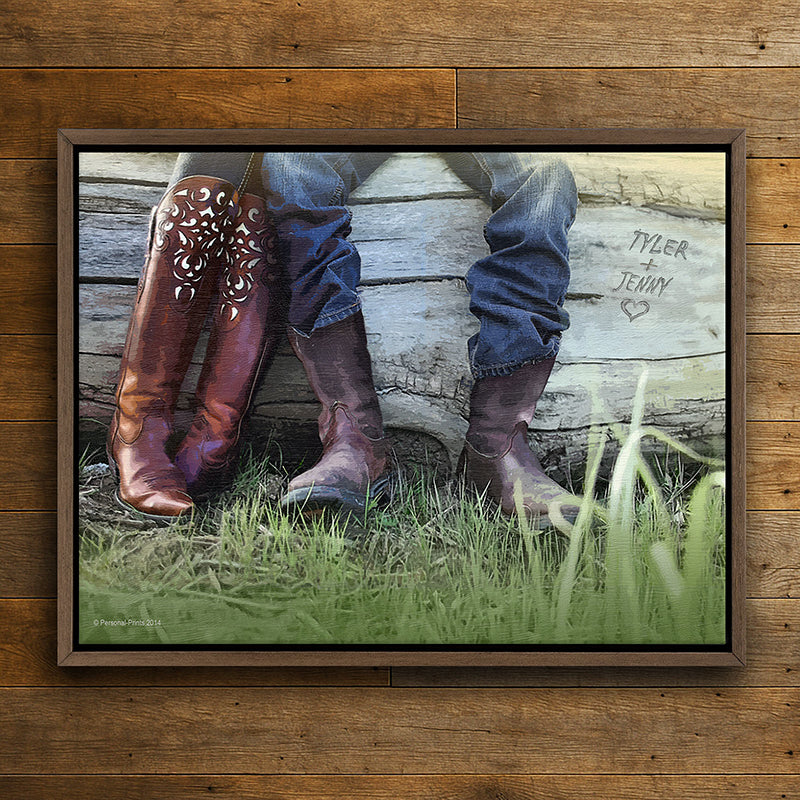 Personalized Boot Love Framed Wall Art