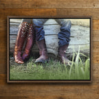 Personalized Boot Love Framed Canvas - Small