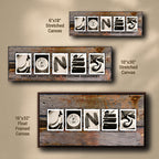 Vintage Arms Personalized Stretched Canvas - Small