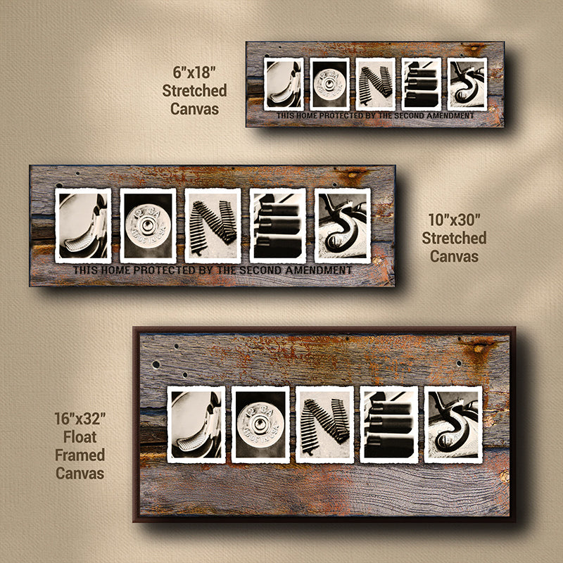 Vintage Arms Personalized Stretched Canvas - Small