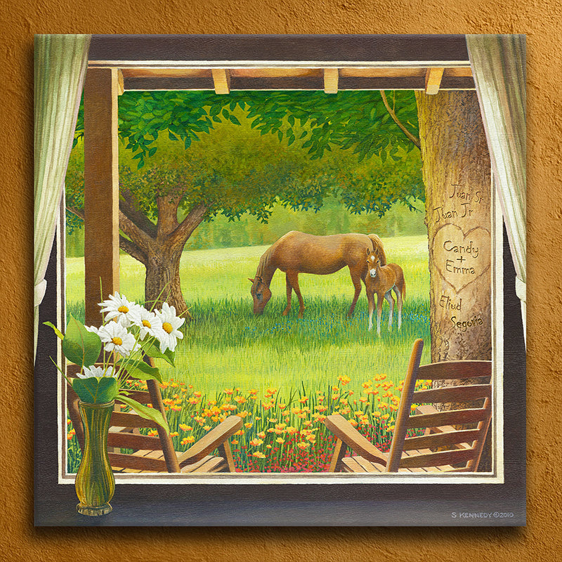 Morning Graze Personalized Stretched Canvas - Large