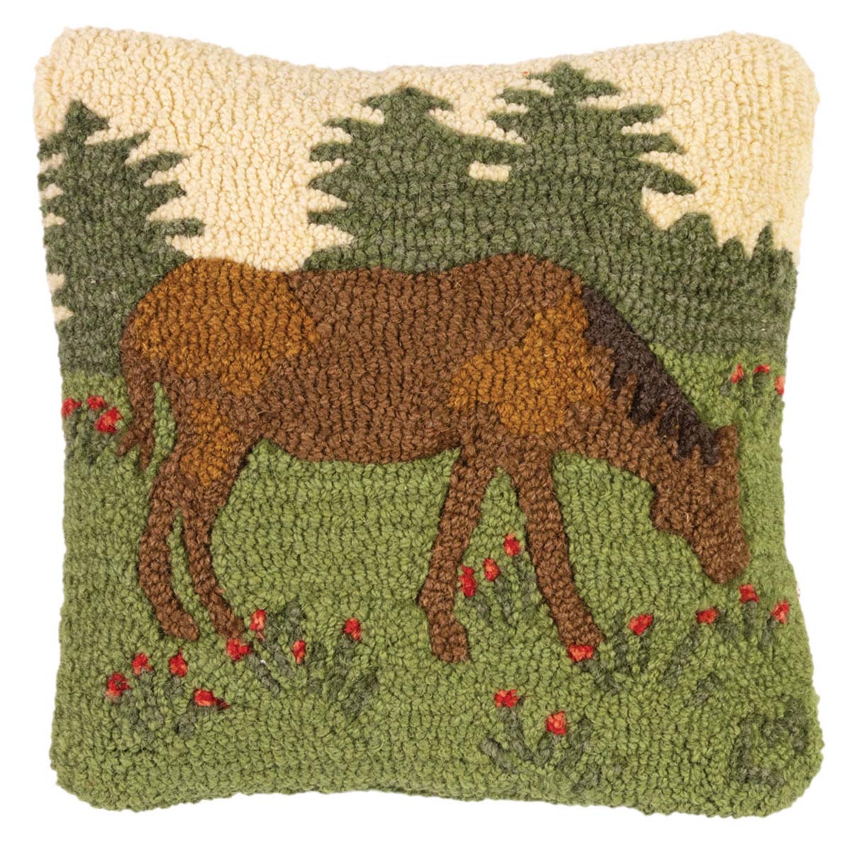 Equestrian Elegance Hooked Pillow
