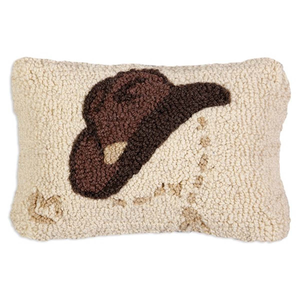Tip the Hat Hooked Pillow