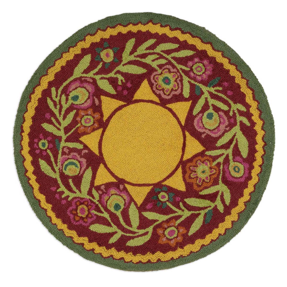 Radiant Sun Hooked Wool Round Rug