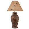 Bronzed Copper Horse Table Lamp with Concho Shade