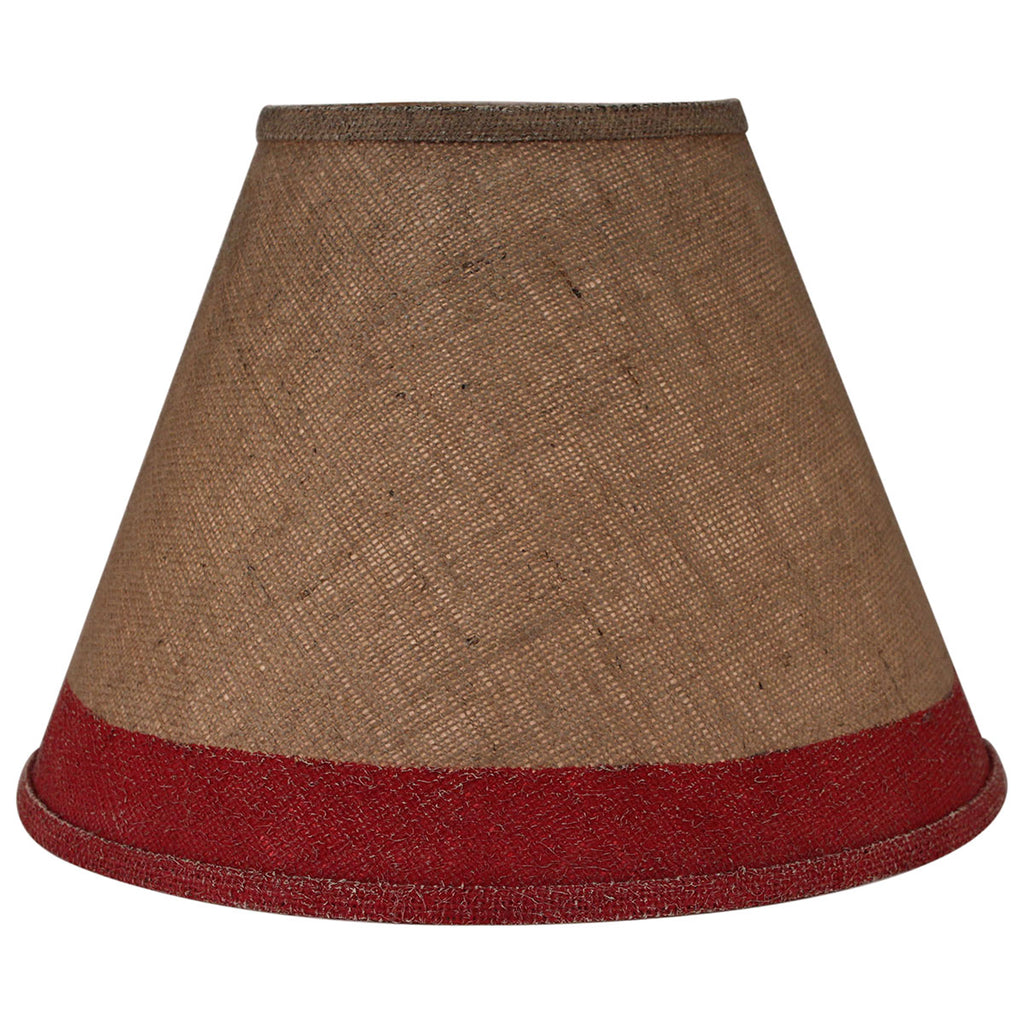 Sarasota Burlap Lamp Shade with Red Band