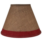 Sarasota Burlap Lamp Shade with Red Band