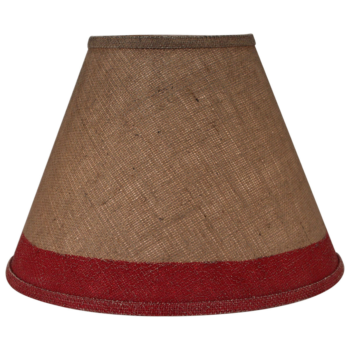 Sarasota Burlap Lamp Shade with Red Band