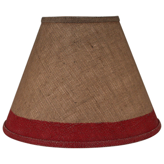 Sarasota Burlap Lamp Shade with Red Band