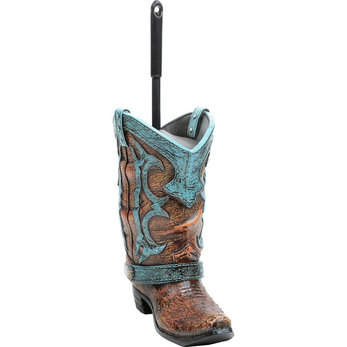 Turquoise Boot Toilet Brush Holder