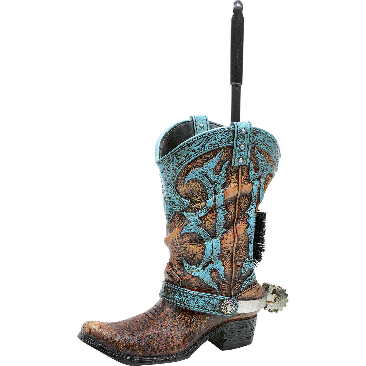 Turquoise Boot Toilet Brush Holder