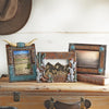 Turquoise Stone Tooled Leather Photo Frame - OUT OF STOCK UNTIL 06/20/2026
