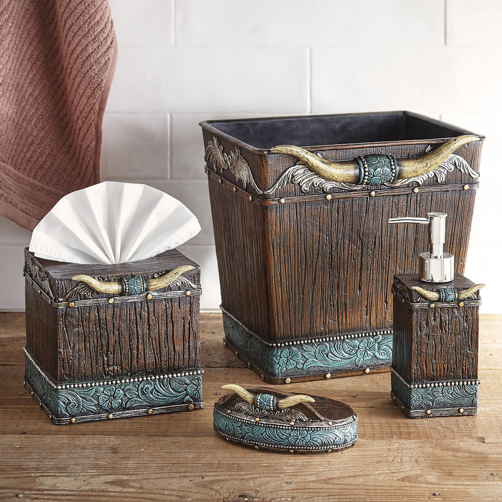 Tooled Longhorn Tissue Box - SALE