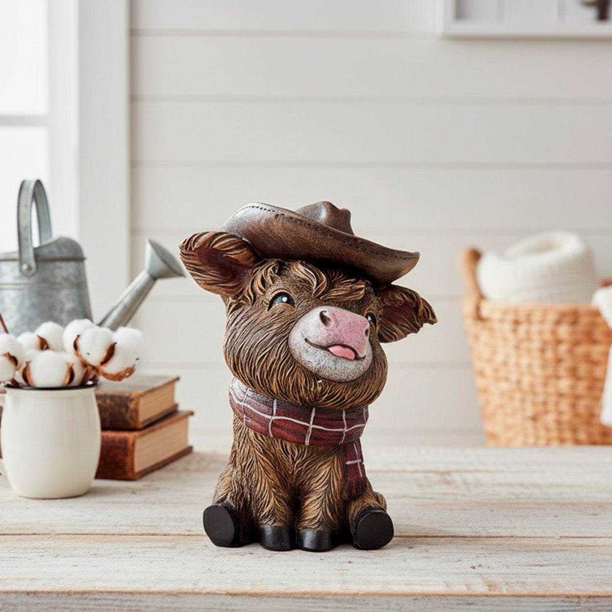 Happy Highland Cow Figurine