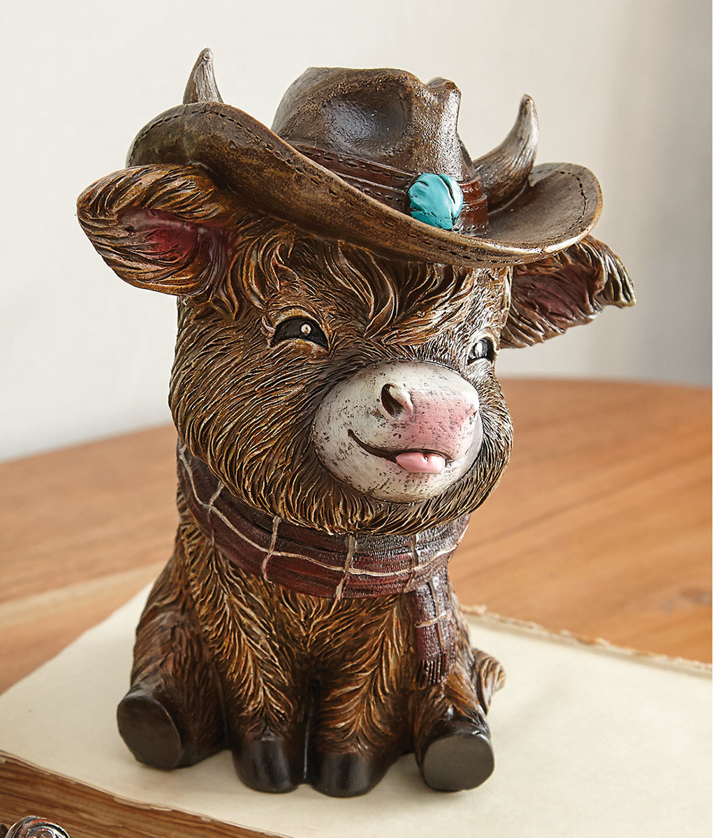 Happy Highland Cow Figurine