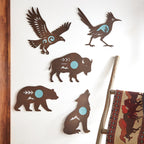 Turquoise Glow Eagle Metal Wall Art