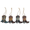 Cowboy Boot Christmas Tree Ornaments - Set of 4