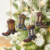 Cowboy Boot Christmas Tree Ornaments - Set of 4