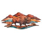 3-D Buffalo Mountain Metal Wall Art
