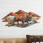 3-D Buffalo Mountain Metal Wall Art
