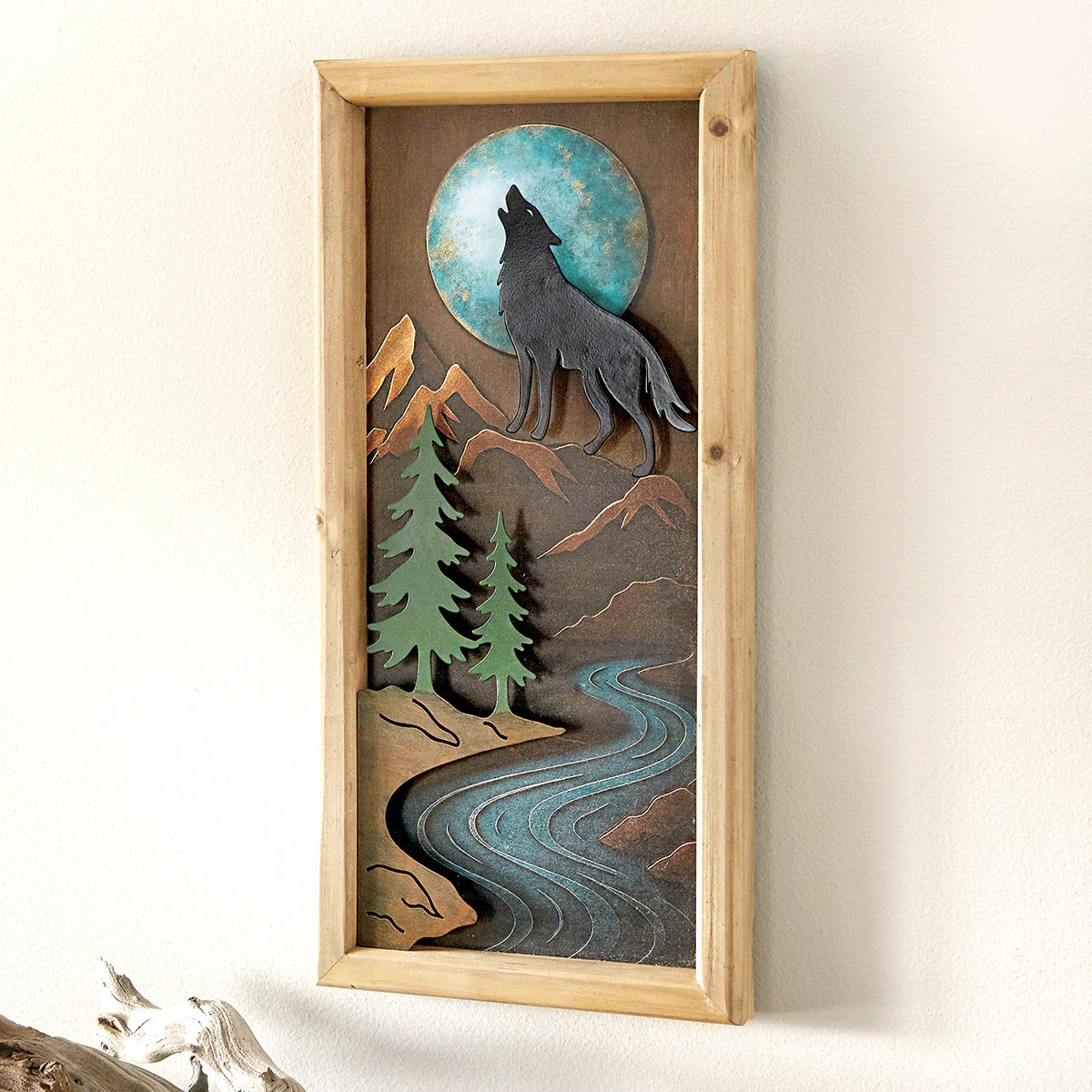 3-D Wolf Ridge Metal Wall Art