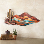 3-D Cactus Mountain Metal Wall Art