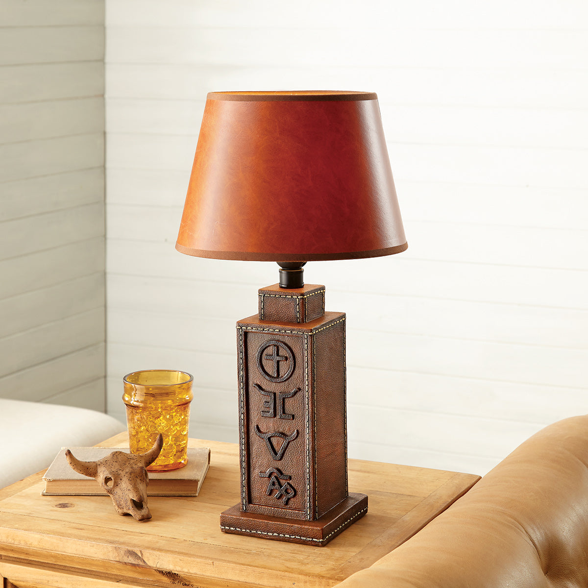 Cowboy Brands Leather Style Table Lamp