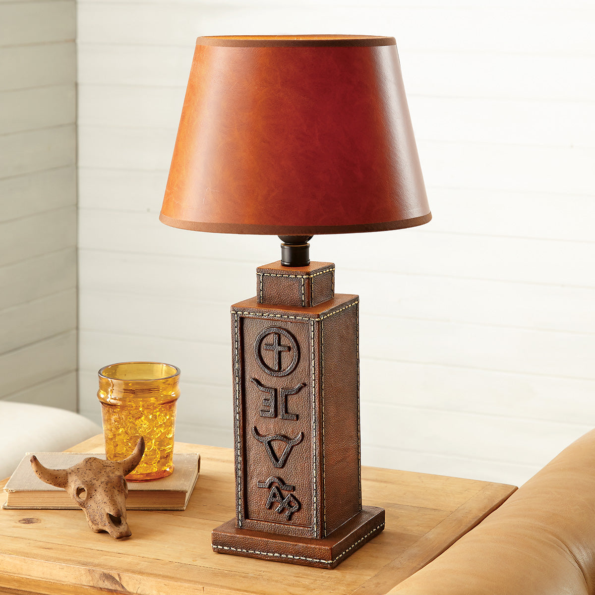 Cowboy Brands Leather Style Table Lamp