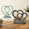 Side by Side Metal Hearts Tabletop Decor