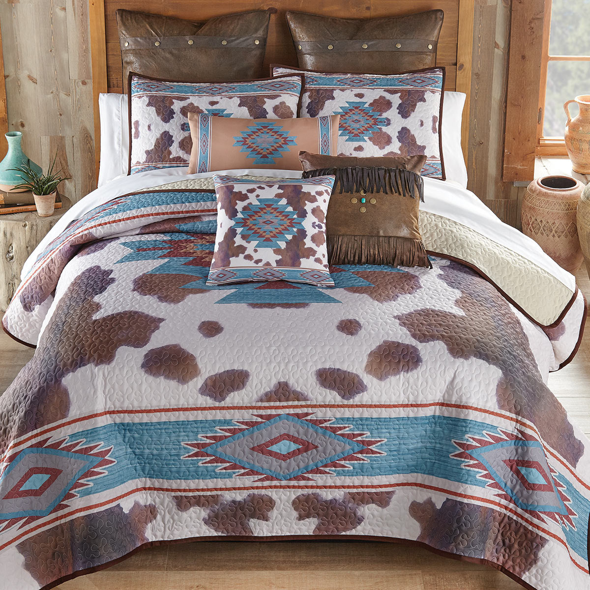 Aztec Cowhide Quilt Bedding - CLEARANCE