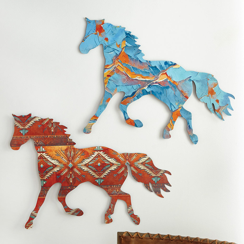 Painted Desert Turquoise Horse Wall Art - Medium