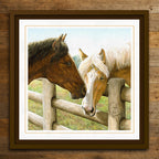 Hitched Personalized Horse Framed Canvas - Large