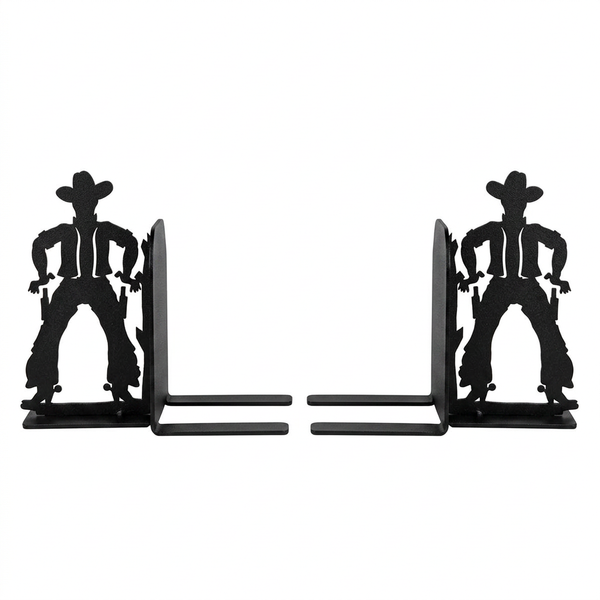 Cowboy Standoff Metal Bookends