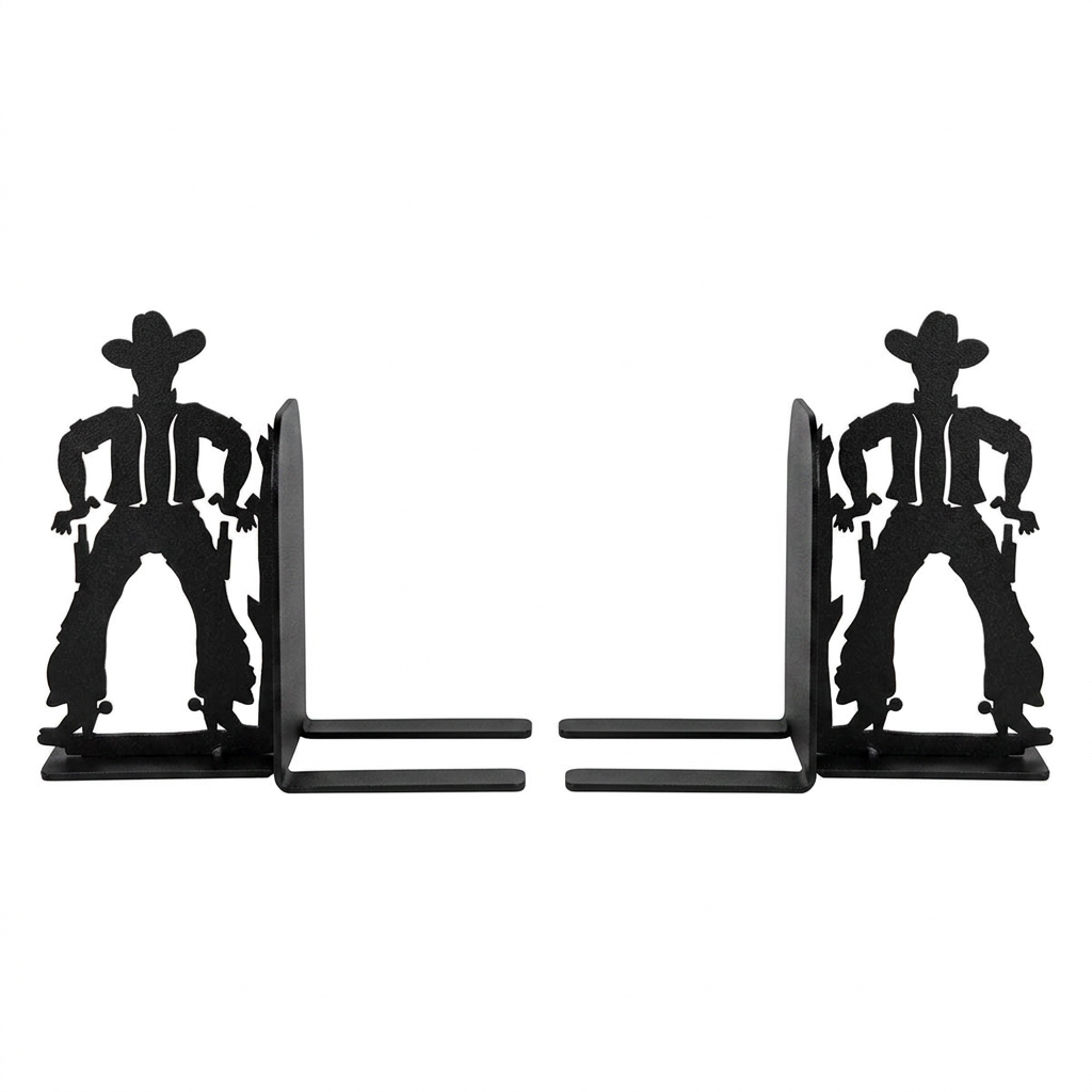 Cowboy Standoff Metal Bookends